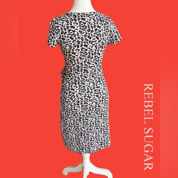 Rebel Sugar Girls Monochrome Animal Print Midi Dress - Picture 10 of 14